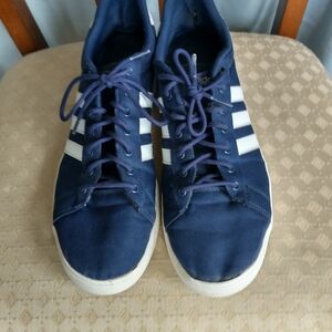 Adidas Men's 14 sneakers Navy and White. Very good used condition.